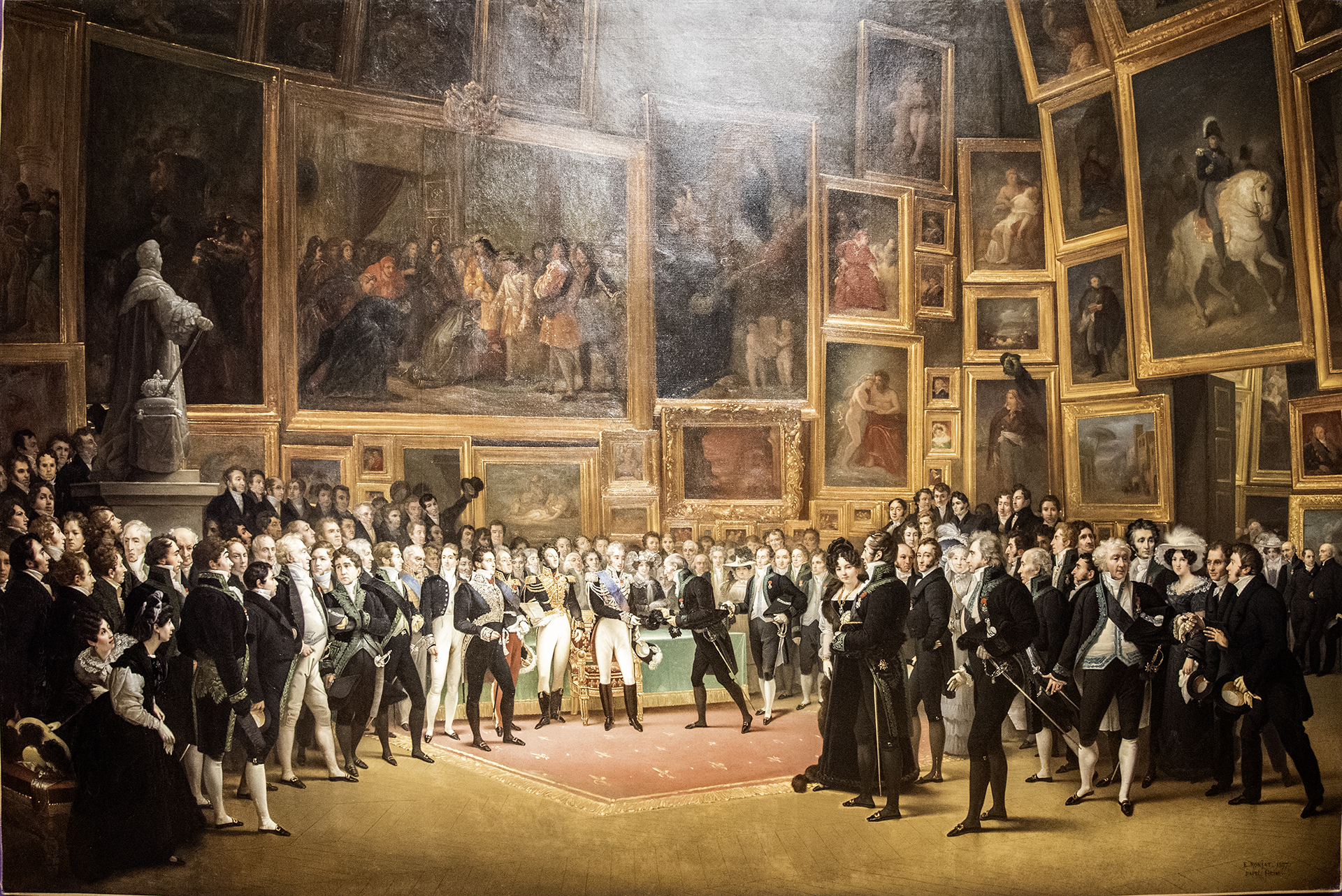 Etienne-Antoine Ronjat (1822 - 1912), d'après nFrançois-Joseph Heim (1787-1865) - Charles X distribuant des recompenses aux artistes exposant du salon de 1824 - 1897