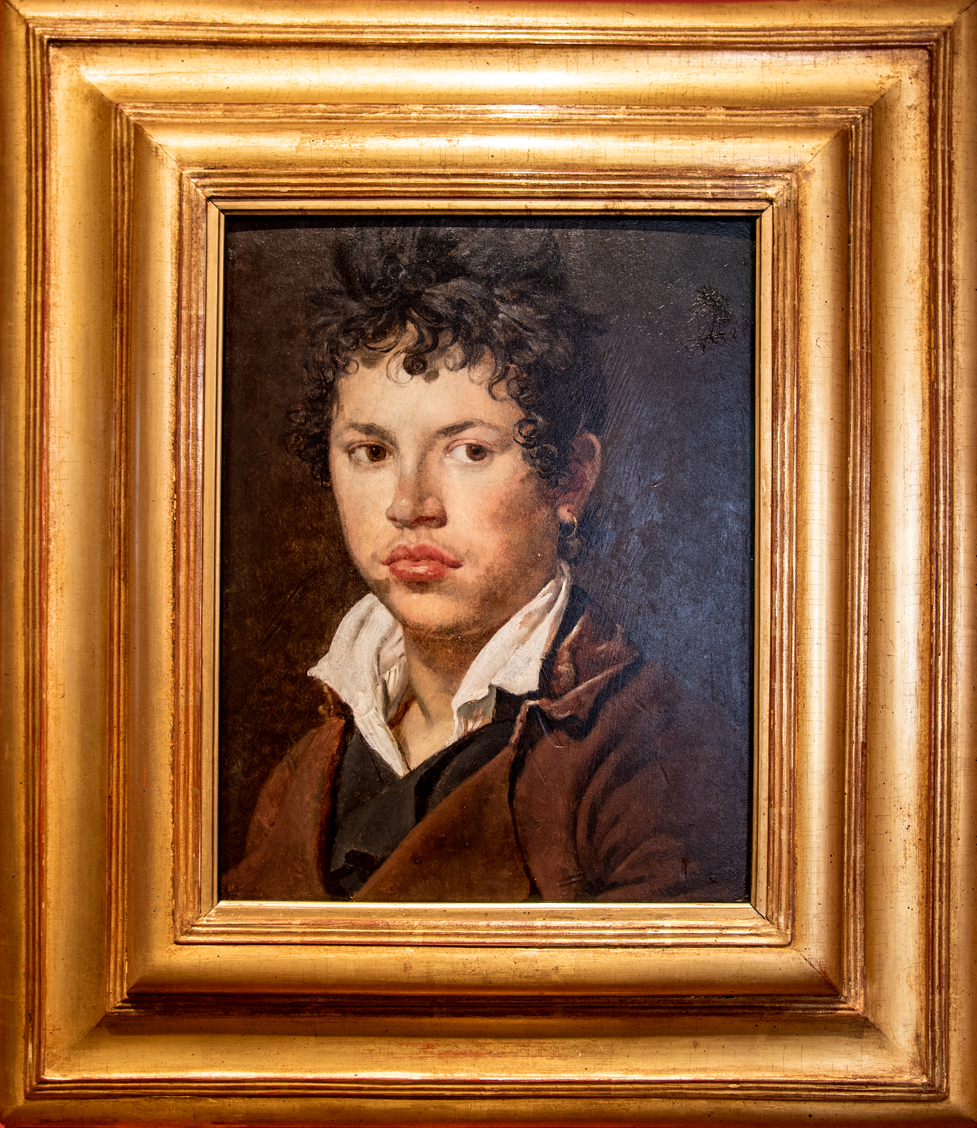 Jean-Auguste-Dominique INGRES (Montauban, 1780 - Paris, 1867) - Portrait de jeune homme à la boucle d'oreille, 1804