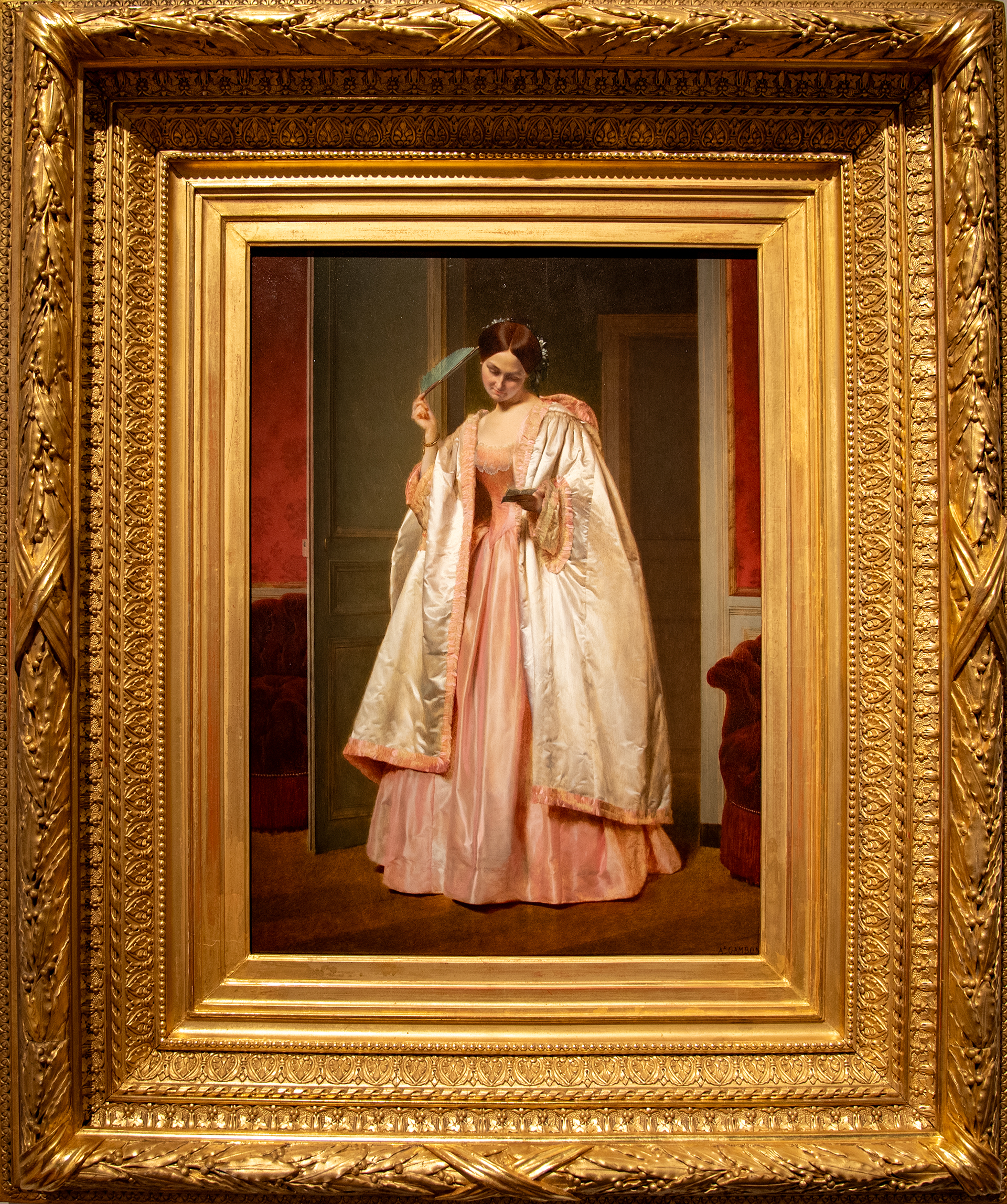 Armand CAMBON ( Montauban, 1819 - 1885) - Jeune fille lisaant une lettre, 1851