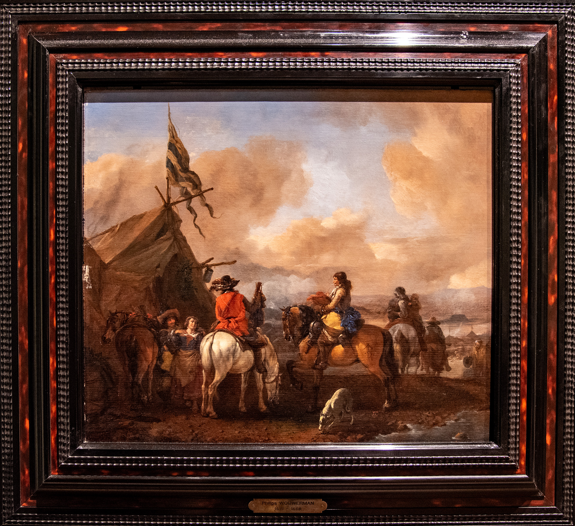Philips WOUWERMAN (1619 - 1668), Campement militaire, début des années 1660 - Huile sur Bois