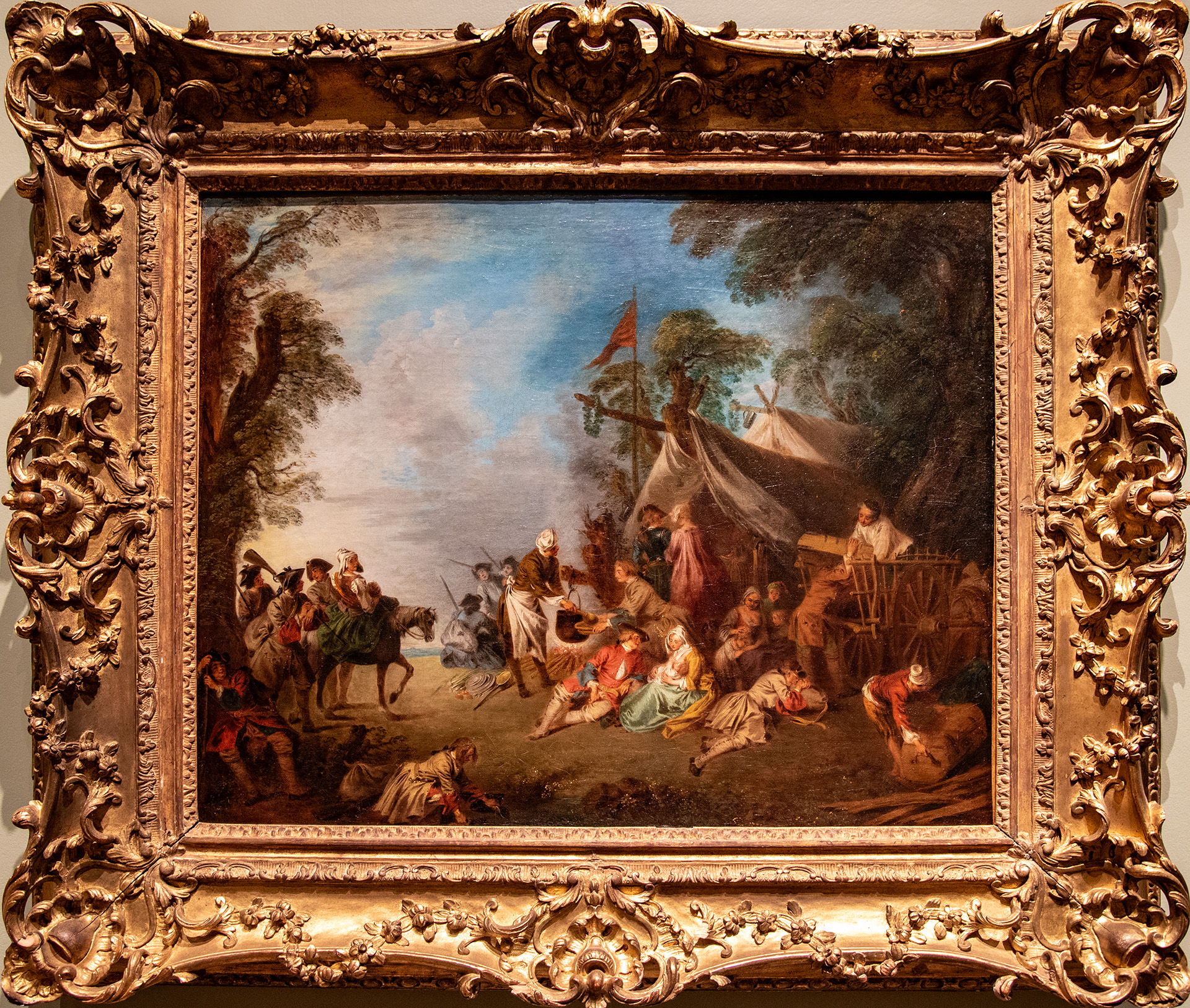 Jean-Baptis PATER (1695 - 1736), Tentes de Vivandiers du quartier général vers 1730 - Huile sur toile