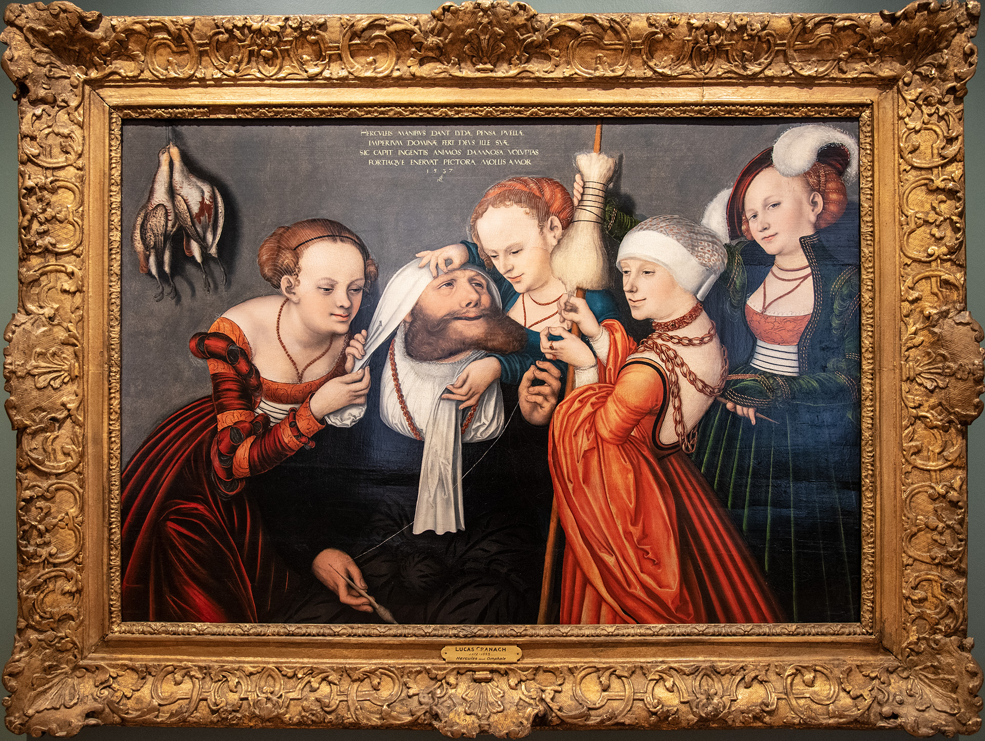 Lucas CRANACH l'ANCIEN ( 1472 - 1553) , Hercule et Omphale 1537 - Huile sur toile